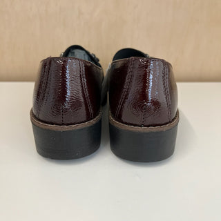 Chaussures loafers en cuir rouge bordeaux Imac