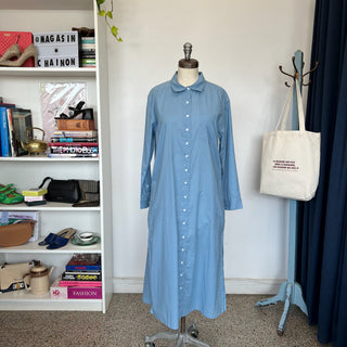 Robe chemise en coton bleu Echo