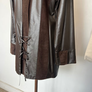 Manteau en cuir brun Lavoie Morin cuir et fourrures