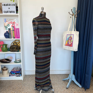 Robe maxi à col roulé en maille et dos ouvert Missoni
