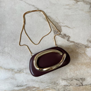 Sac à main pochette bourgogne