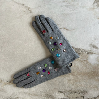 Gants en laine gris
