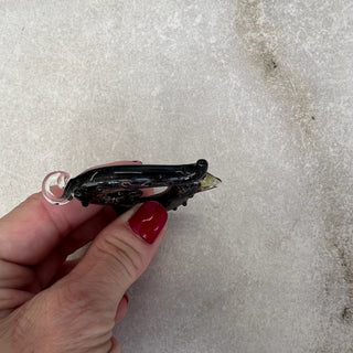 Pendentif verre souflé cœur brun
