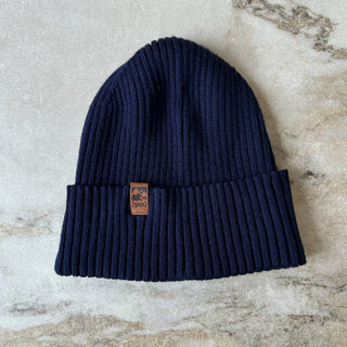 Tuque mi-saison tricot bleu marin Deux par Deux 5/8 ans