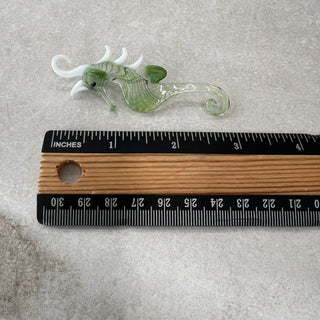 Figurine hippocampe vert en verre