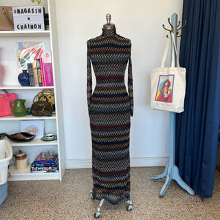 Robe maxi à col roulé en maille et dos ouvert Missoni