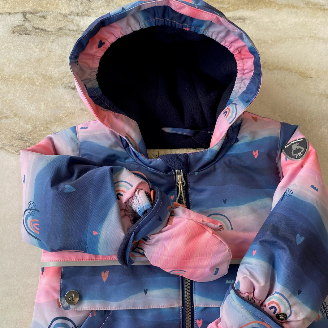 Manteau d'hiver rose arc-en-ciel Deux par Deux 12 mois