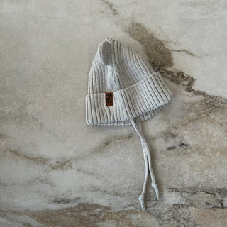 Tuque mi-saison tricot gris Deux par Deux 6/12 mois