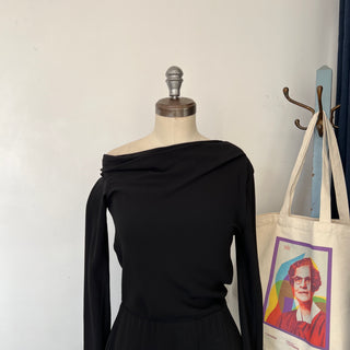 Robe asymétrique offshoulder Theory Rosania Crepe