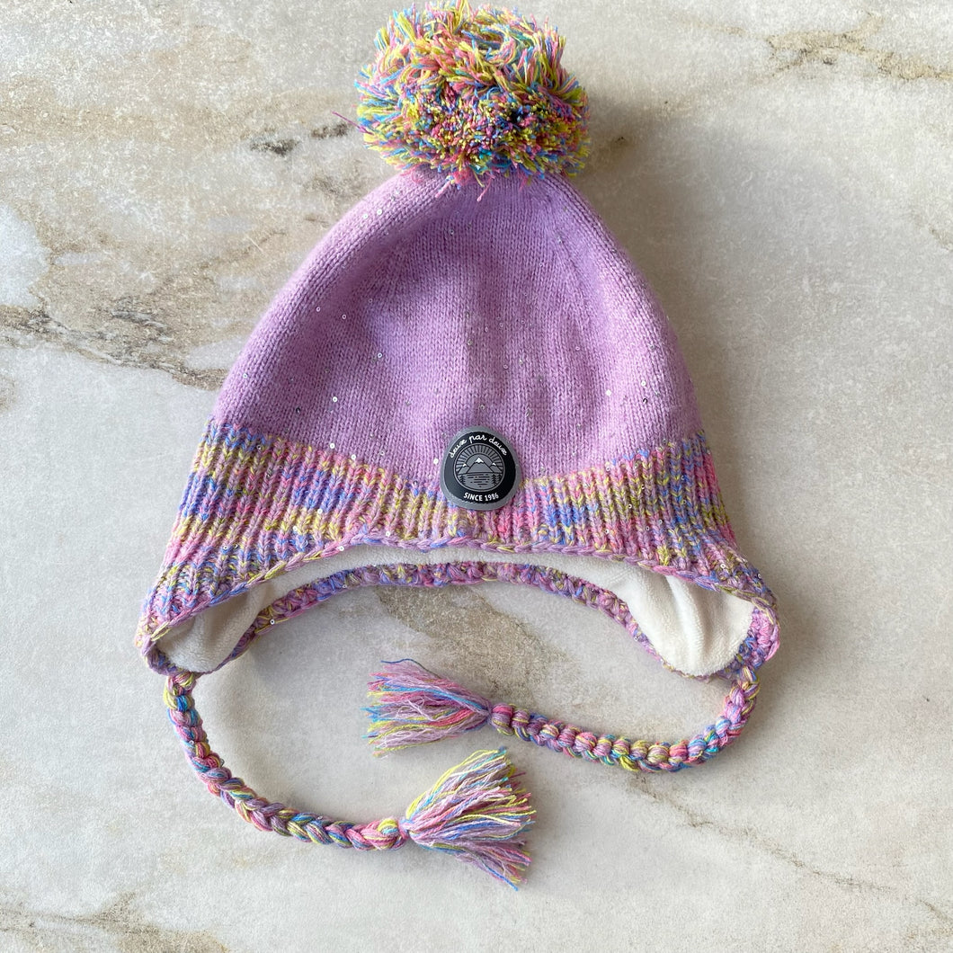 Tuque hiver violet paillettes Deux par Deux