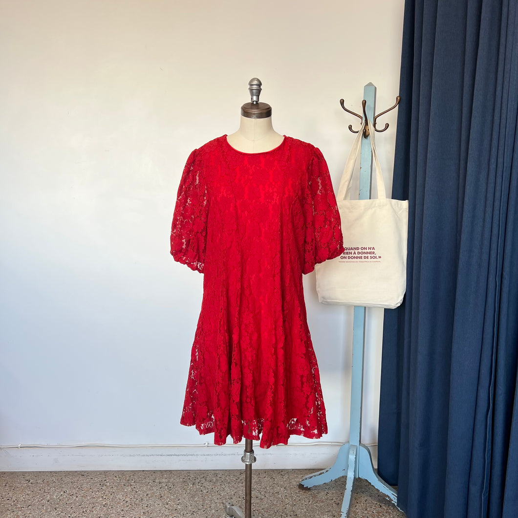 Robe rouge dentelle Annick