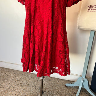 Robe rouge dentelle Annick