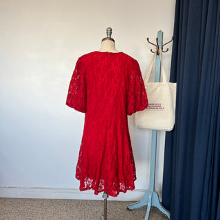 Robe rouge dentelle Annick