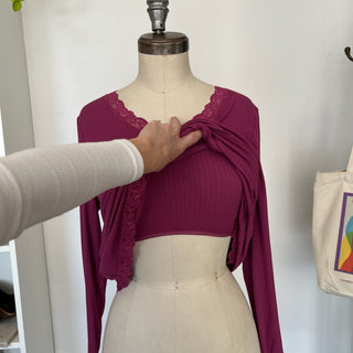 Robe de nuit rose framboise Fleur't