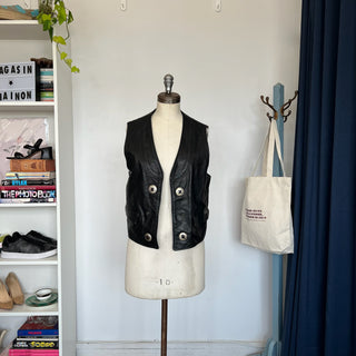 Veste vintage en cuir Vent couvert Paris