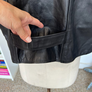 Veste vintage en cuir Vent couvert Paris
