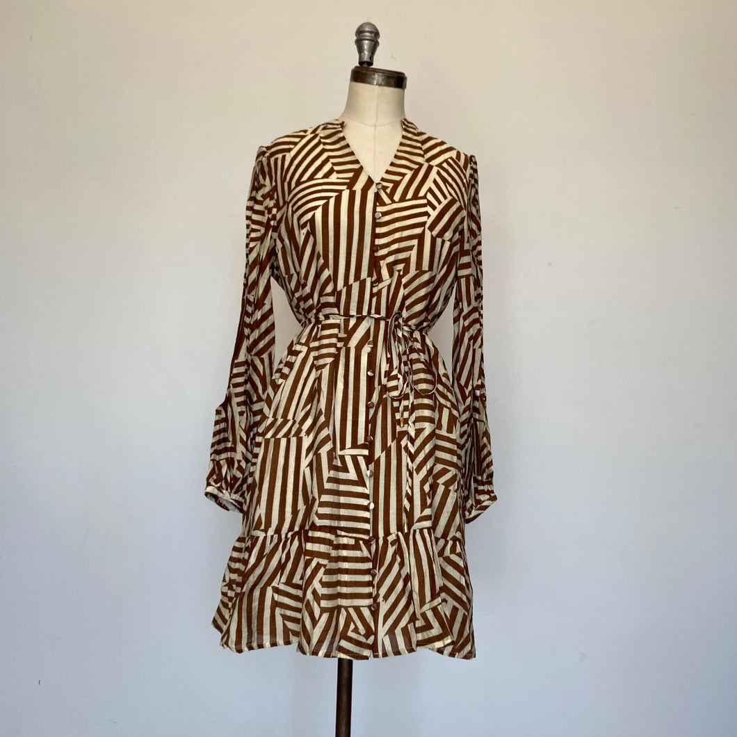 Robe Annick beige et brune