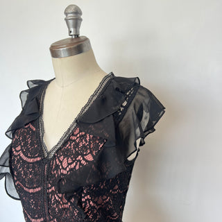 Blouse noire et rose Adelyn Rae
