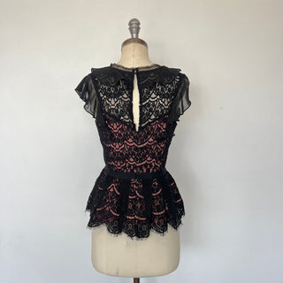 Blouse noire et rose Adelyn Rae