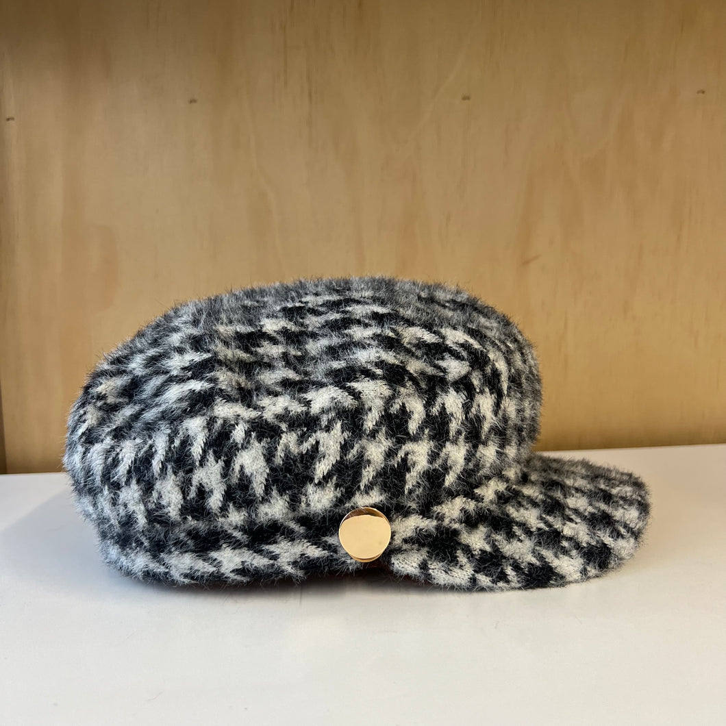 Chapeau motif pied-de-poule