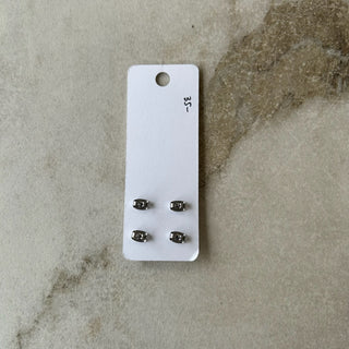 Duo de boucles d'oreilles inox cuir brun et blanc Chikiboom