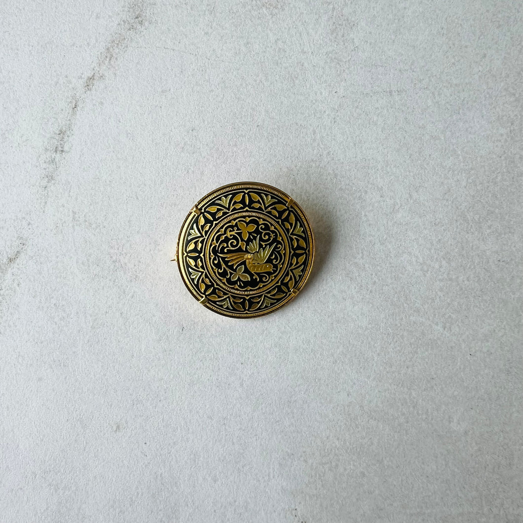 Broche vintage ronde Tolède