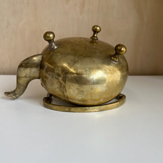 Bouilloire théière vintage en laiton Judaica