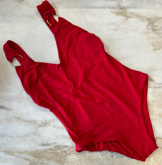 Maillot de bain une pièce rouge Calarena