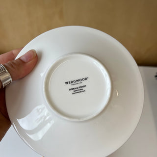 Ensemble de service à thé 3 pièces Wedgwood England 1759 Emerald Forest Bone China