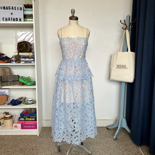 Robe midi en dentelle Self-portrait