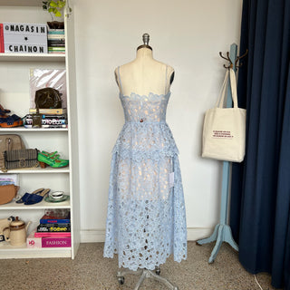 Robe midi en dentelle Self-portrait