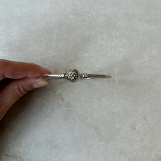 Bracelet rigide cœur argent 925 Pandora