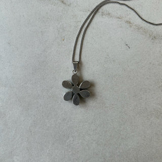 Collier fleur bleu pierres argent 925