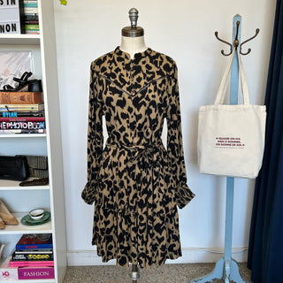 Robe mi-longue à motif léopard Garcia
