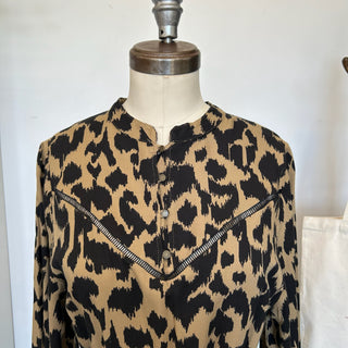 Robe mi-longue à motif léopard Garcia