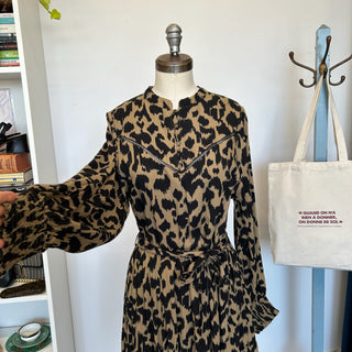Robe mi-longue à motif léopard Garcia