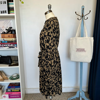 Robe mi-longue à motif léopard Garcia