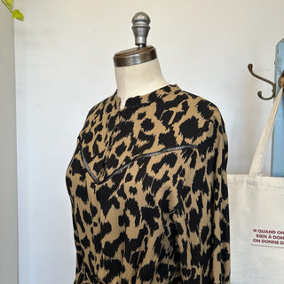 Robe mi-longue à motif léopard Garcia