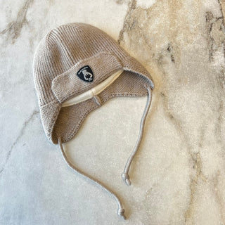 Tuque tricot doublé avec oreilles et cordons pour enfant Deux par Deux