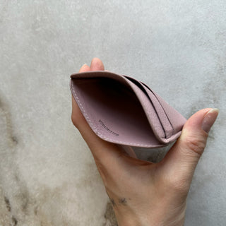 Porte-cartes rose en cuir Balenciaga