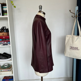 Veste de cuir rouge vin Danier