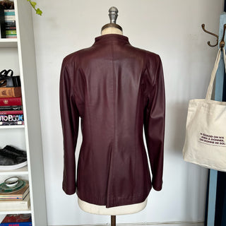 Veste de cuir rouge vin Danier