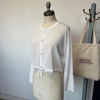 Chandail cardigan blanc Oui
