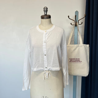 Chandail cardigan blanc Oui