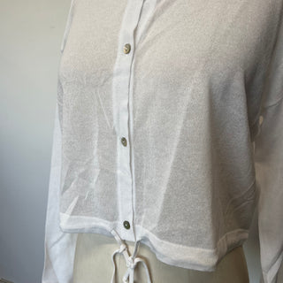 Chandail cardigan blanc Oui