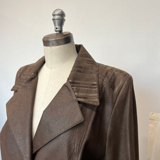 Manteau en cuir brun Lavoie Morin cuir et fourrures
