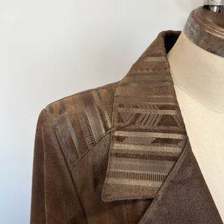 Manteau en cuir brun Lavoie Morin cuir et fourrures