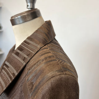 Manteau en cuir brun Lavoie Morin cuir et fourrures
