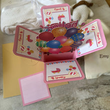 Charger l'image dans la galerie, Coffret bébé couverte rose foulard marron carte rose Emy Doux
