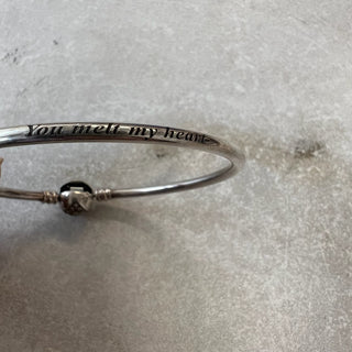 Bracelet rigide cœur argent 925 Pandora